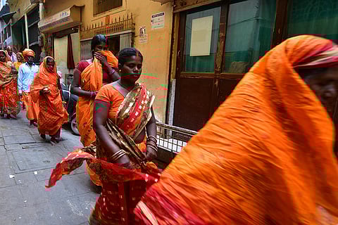 Devotees in Varanasi